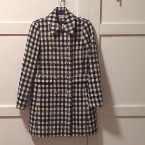 J. Crew Wool Plaid Pea Coat